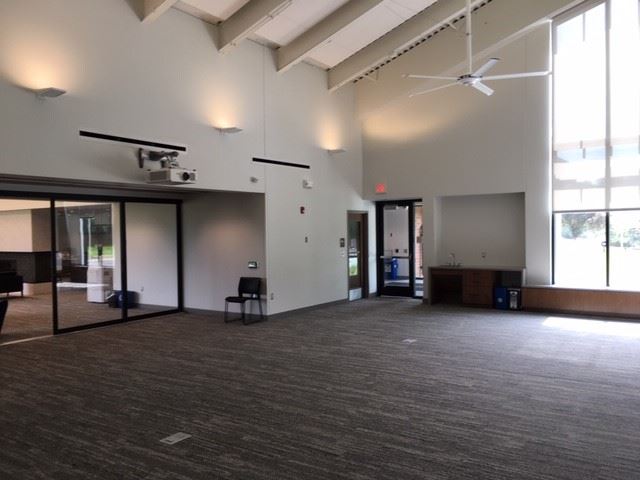 Library entrance, public door entrance, and a sink - community room